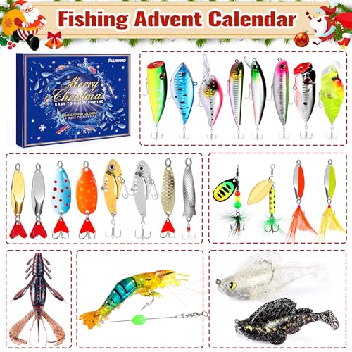 Fishing Advent Calendar 2026 - 24 Days Christmas Countdown Lure Set
