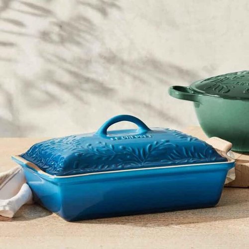 Le Creuset Heritage Covered Rectangular Casserole - 4 Qt. Olive Branch Stoneware in Marseille