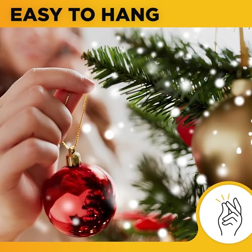 Gold Christmas Ornament Hooks with Snap - 200 Pack Precut String Hangers