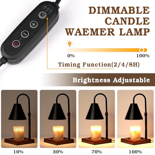 Modern Candle Warmer Lamp 2 Pack, Dimmable with Timer, Christmas