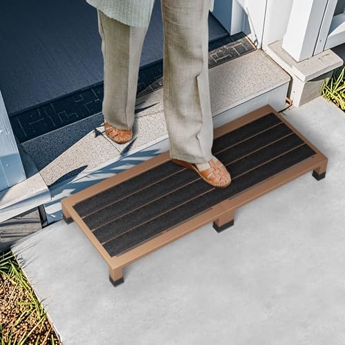 Heavy Duty Steel Step Stool, 3.8-inch Low Profile Non-Slip Platform