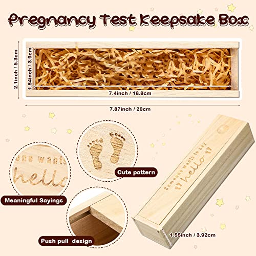 Wooden Pregnancy Announcement Box - Test Holder Keepsake with Slide Lid