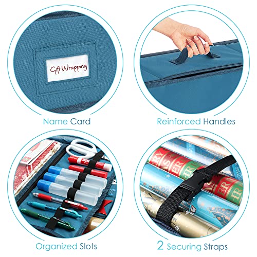 Wrapping Paper Storage Container for 40-Inch Rolls with Ribbon Dispenser