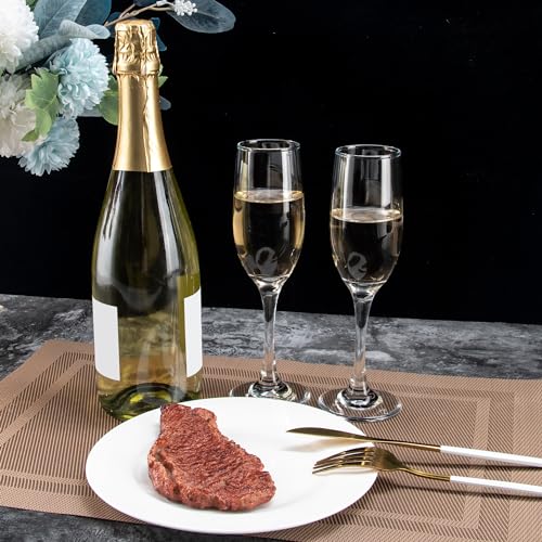 Set of 16 Champagne Flutes, 6oz Classic Long Stem Sparkling Wine Glasses