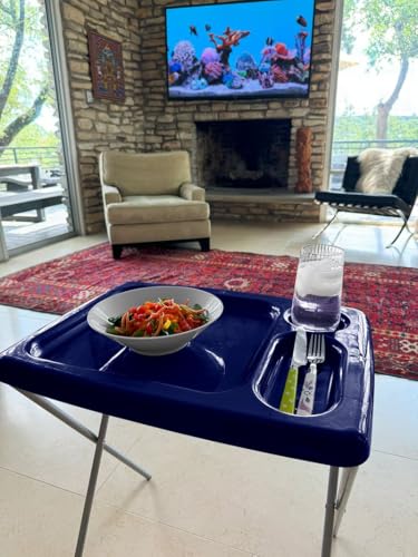 Portable Folding TV Tray Tables, Sturdy Steel Frame - Set of 2