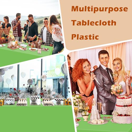 Kongdaoth Lime Green 54x108 Disposable Plastic Tablecloths (40 Pack) Rectangle