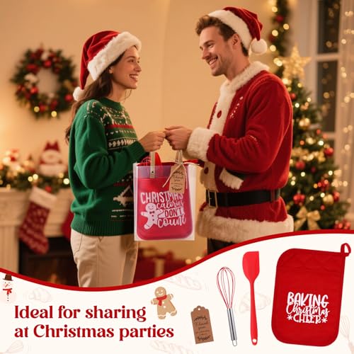 Christmas Baking Gift Set with Oven Mitts, Spatulas, Whisks & Holiday Accessories
