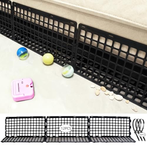 12-Piece Under Couch Blocker for Pets - Adjustable Under Bed Barrier