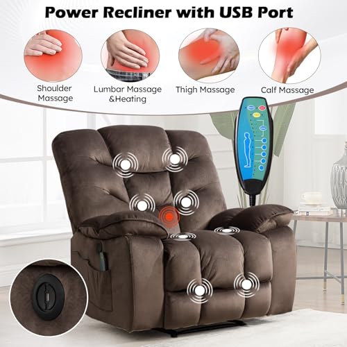 3-Piece Reclining Living Room Sofa Set with Massage and Loveseat Storage