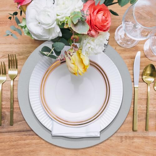 Silver Charger Plates Set of 12 - 13 Inch Dinner Plate Chargers - Elegant Table Decor