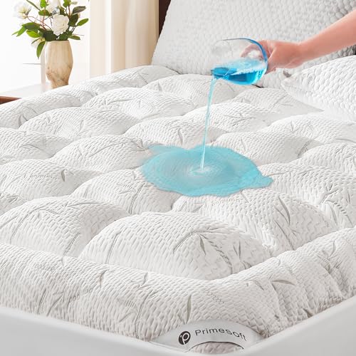 Primesoft Queen Size Mattress Topper - Thick Waterproof Pillow Top Pad