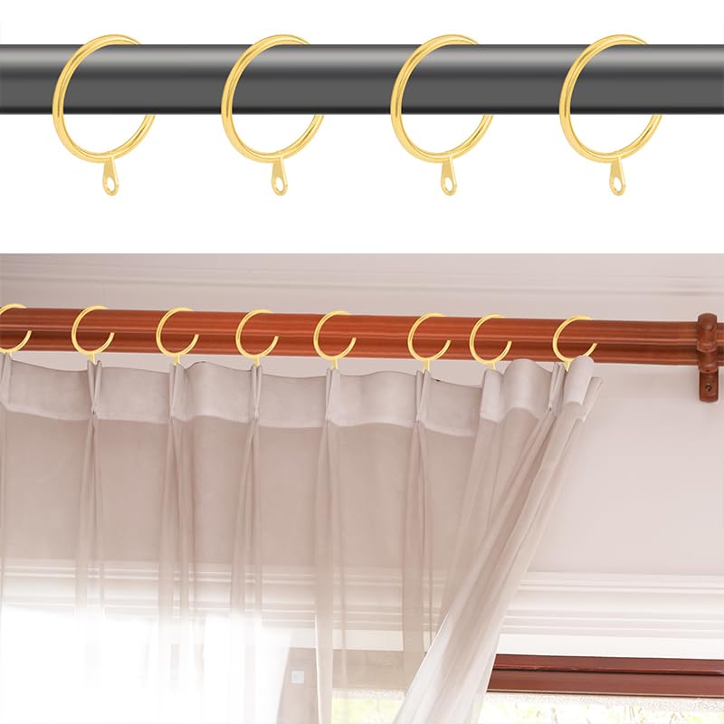 60 Pcs 1.5-Inch Metal Curtain Rings with Eyelets for 1.25-Inch Rods