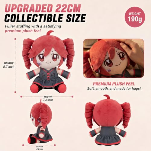 Pink Twin-Tail Anime Plush 22cm, Soft Stuffed Character Doll for Fans