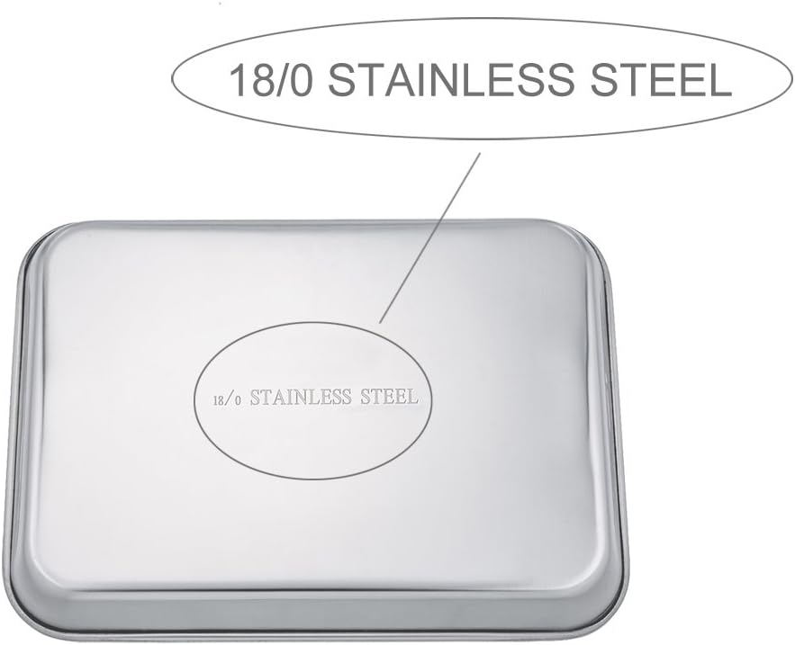 TeamFar Stainless Steel Toaster Oven Tray and Rack Set - 9.3" x 7" x 1" | Non-Toxic, Easy Clean & Dishwasher Safe