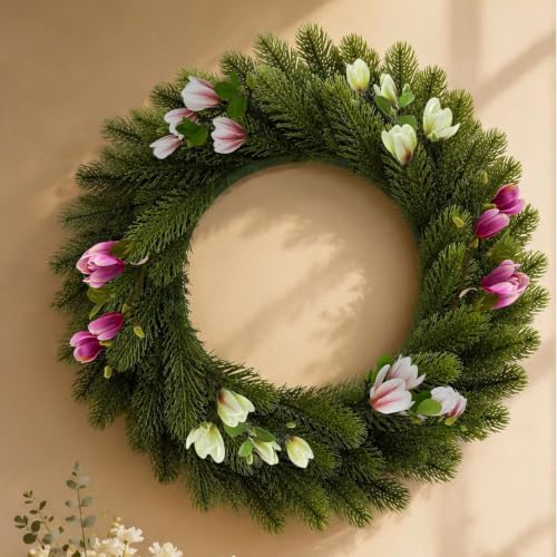Cosybeau Magnolia Pink+Purple 8pcs Artificial Flower Stems for Christmas Decor