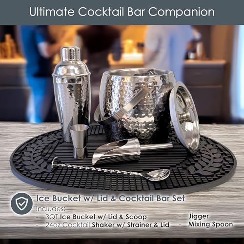BREKX 5-Piece Insulated Cocktail Bar Set - Ice Bucket, Shaker, Accessories