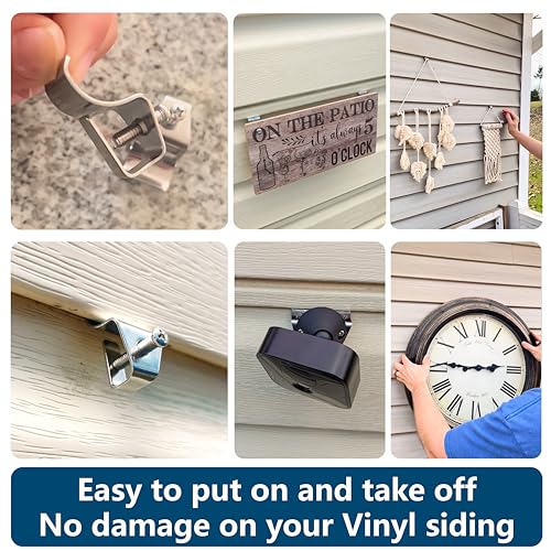 Vinyl Siding Hooks Clips for Outdoor Decor and Security Cameras 6-Pack