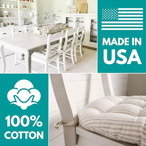 16.5 x 18 Dining Chair Cushions with Ties, 4-Pack Latex Foam Seat Pads