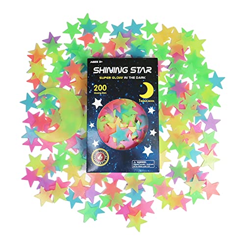 3D Glow in the Dark Stars for Ceiling - Luminous Wall Stickers Set
