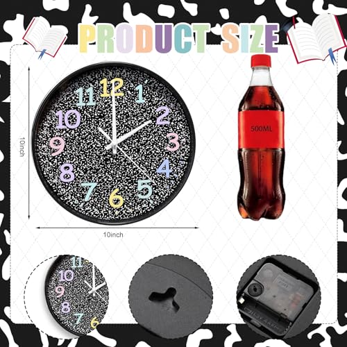 Huquary 10-Inch Silent Wall Clock for Classroom & Home Decor, Educational Notebook Design