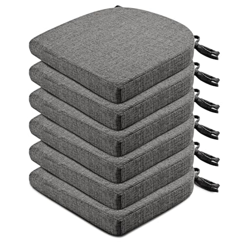 Dining Chair Cushions 16x16x2 Inch - Set of 6 Non-Slip Kitchen Seat Pads
