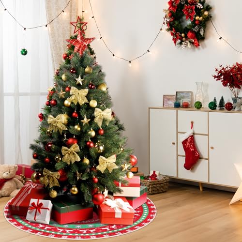 Heavy Duty Christmas Tree Stand Mat 31 Inch Floor Protector with Festive Design