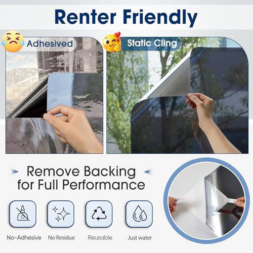 One Way Privacy Window Film - Heat & Glare Control, 17.5"x78.7"