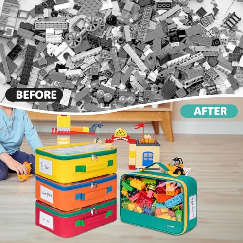 4 Pack Large Toy Storage Bags, Transparent Organizer for Building Blocks