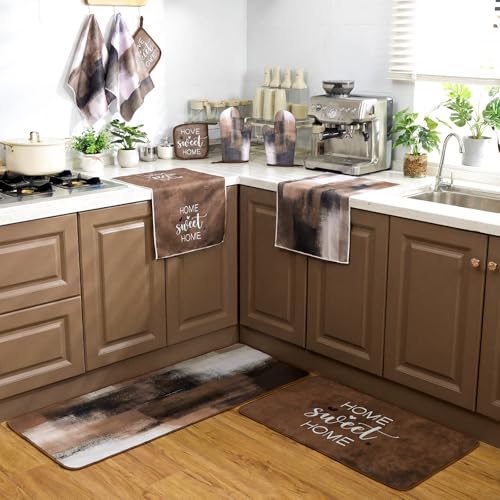 10-Piece Kitchen Decor Set: Oven Mitts, Pot Holders, Rugs, and Dish Towels