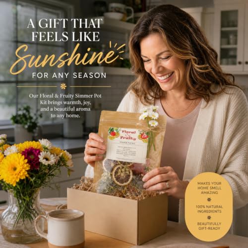 Natural Stovetop Potpourri Kit - 4 Set Holiday Simmer Pot with Dried Botanicals