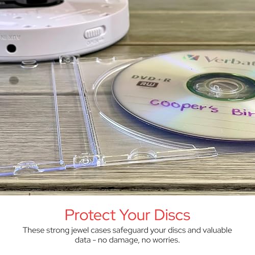 Verbatim 5.2mm Clear Slim Jewel Cases - Pack of 25 CD/DVD Storage Cases