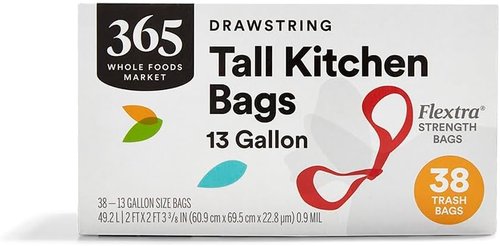 365 by Whole Foods Market | Flextra Strength Tall Kitchen Trash Bags - 13 Gallon, 38 Count