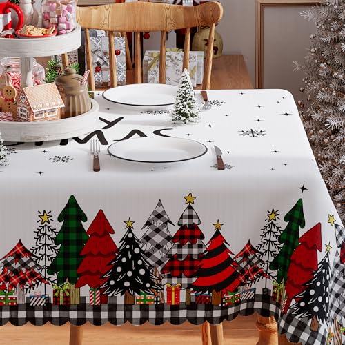 Siilues Christmas Tablecloth 60x104 Inch Rectangular Winter Holiday Decor