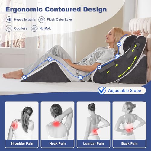 4PCS Adjustable Orthopedic Wedge Pillow Set for Pain Relief