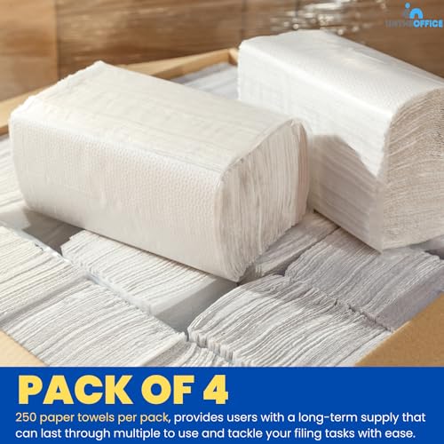 Multifold Paper Towels - 1-Ply Folded Hand Towels, 9" x 9.45" (4 Pack)
