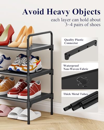 3-Tier Shoe Rack Organizer for Closet & Entryway - 27.6-Inch Space-Saving Shelf