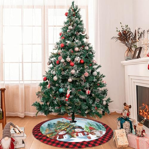Juniissl Snowman Gnomes Christmas Tree Skirt Medium 36 Inch Holiday Decor