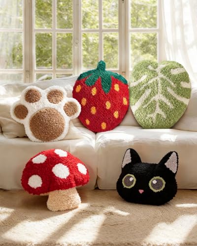 Paw Shaped Throw Pillow, Soft Plush Animal Cushion for Couch and Sofa