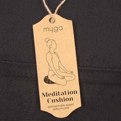 Zafu Yoga Meditation Cushion, Round Cotton Floor Pillow with Buckwheat Filling