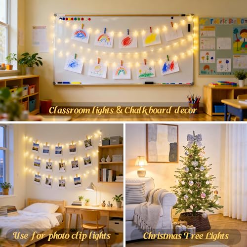 JMEXSUSS 33ft USB LED Fairy Lights with Remote Warm White Twinkle Lights