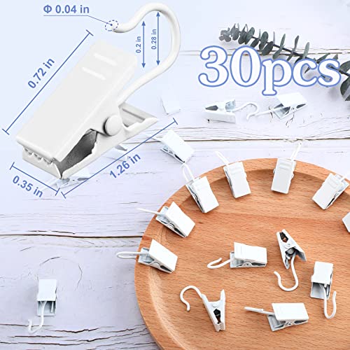 30 Pcs Mini Heavy Duty Metal Hook Clips - 1.3 Inch Black Stainless Steel Hangers