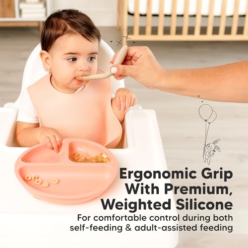 Silicone Baby Spoons for Self Feeding & Weaning 3-Pack Slate