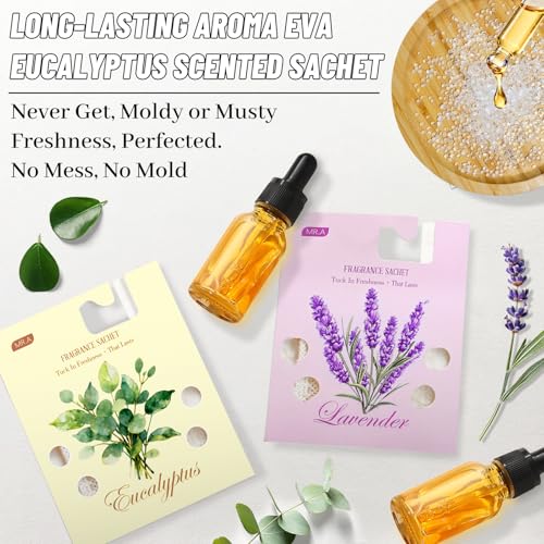 13-Pack Lavender & Eucalyptus Scented Sachet Bags for Closets and Drawers