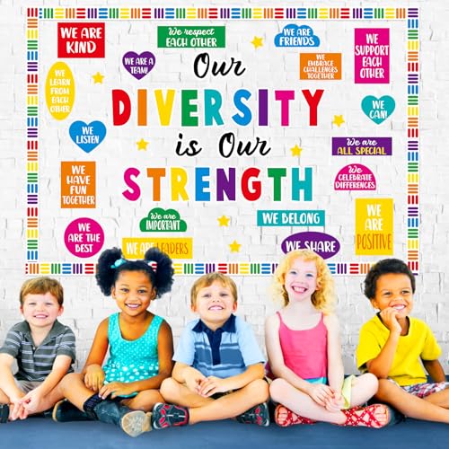 Diversity Classroom Bulletin Board Set with Inspirational Quotes