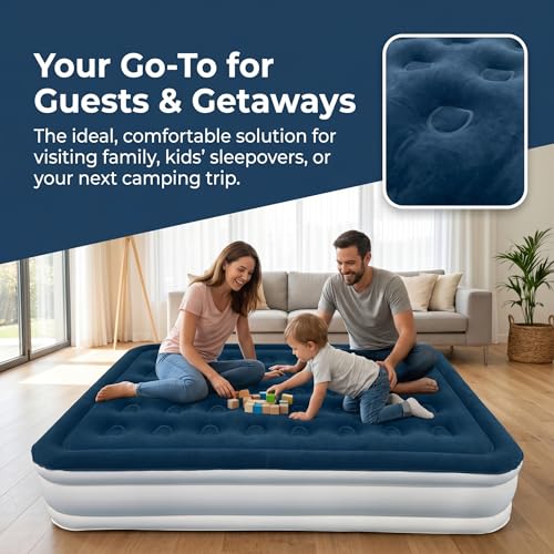 Queen Air Mattress with Built-In Pump - 16 Inch Raised Inflatable Bed