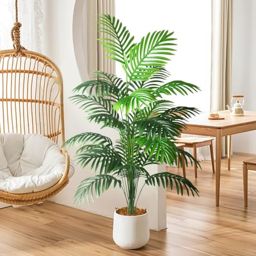Large Artificial Palm Trees - 4ft Fake Tropical Plants (2pcs)