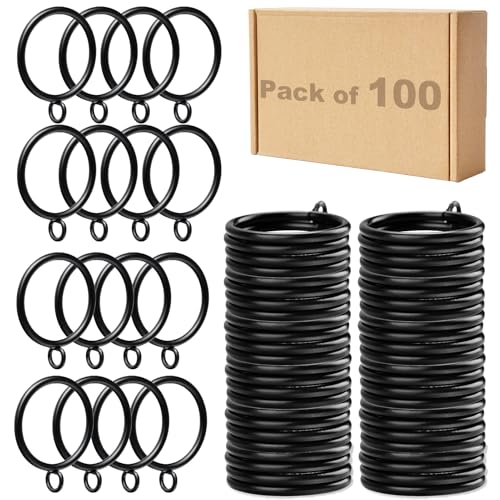 100-Pack Metal Curtain Rings with Eyelets, 1.5-Inch ID for 1.25-Inch Rods