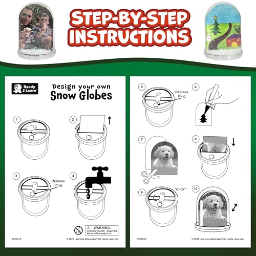 DIY Christmas Snow Globe Craft Kit for Kids - Set of 4 Customizable Globes