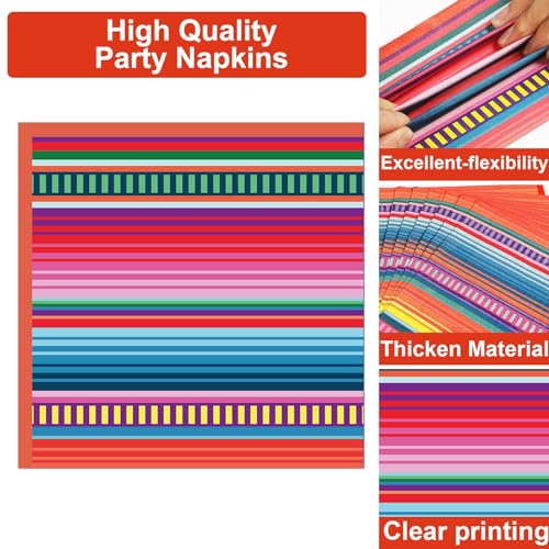 100-Piece Mexican Fiesta Party Supplies Set with Plates and Napkins