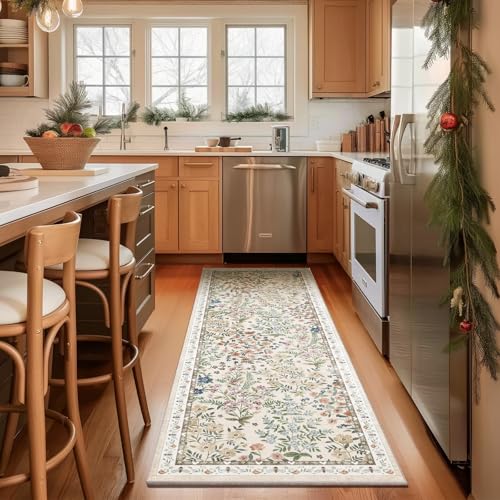 Washable 2'6" x 8' Kitchen Runner Rug, Non-Slip Stain-Resistant Floor Carpet